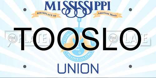 TOOSLO Mississippi License Plate