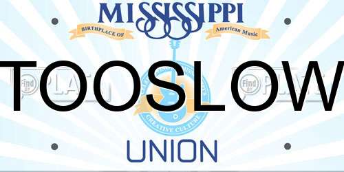 TOOSLOW Mississippi License Plate