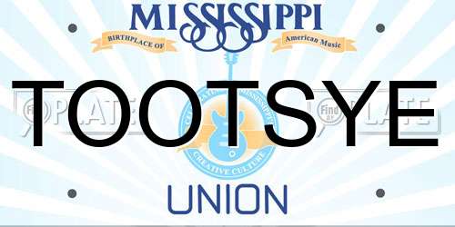 TOOTSYE Mississippi License Plate