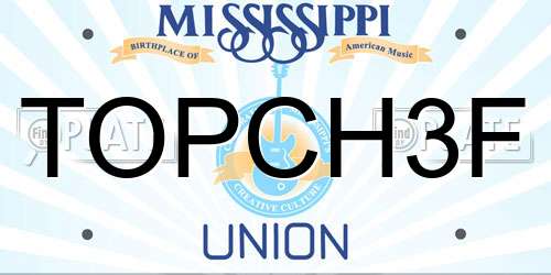 TOPCH3F Mississippi License Plate