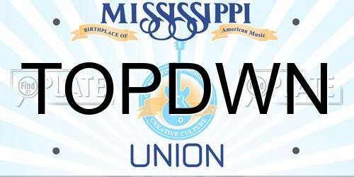 TOPDWN Mississippi License Plate