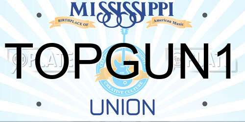 TOPGUN1 Mississippi License Plate