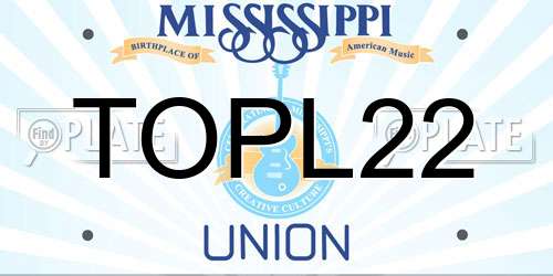 TOPL22 Mississippi License Plate