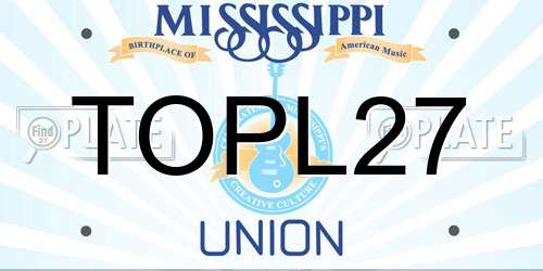 TOPL27 Mississippi License Plate