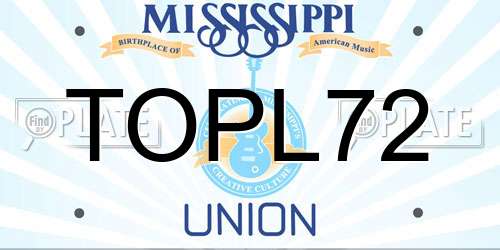 TOPL72 Mississippi License Plate