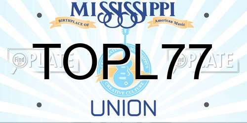 TOPL77 Mississippi License Plate