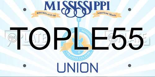 TOPLE55 Mississippi License Plate