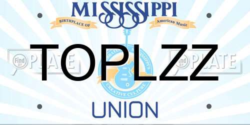 TOPLZZ Mississippi License Plate
