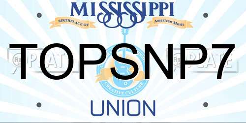 TOPSNP7 Mississippi License Plate