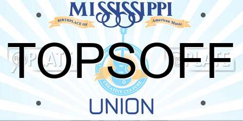 TOPSOFF Mississippi License Plate