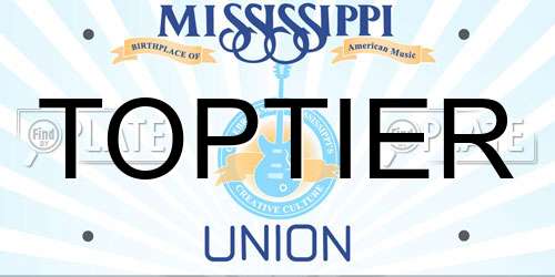 TOPTIER Mississippi License Plate
