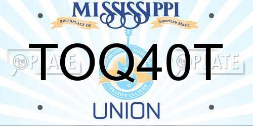 TOQ40T Mississippi License Plate