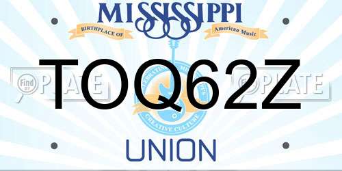 TOQ62Z Mississippi License Plate