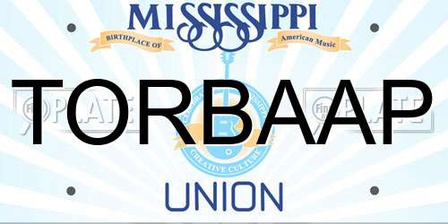 TORBAAP Mississippi License Plate