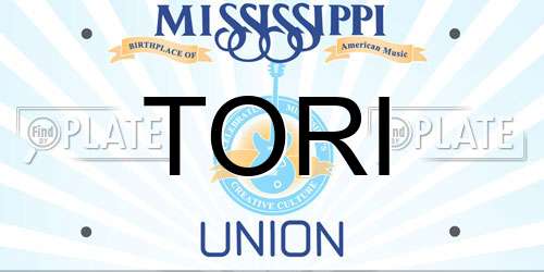 TORI Mississippi License Plate