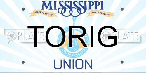 TORIG Mississippi License Plate