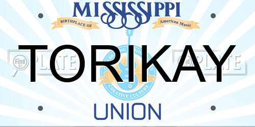 TORIKAY Mississippi License Plate