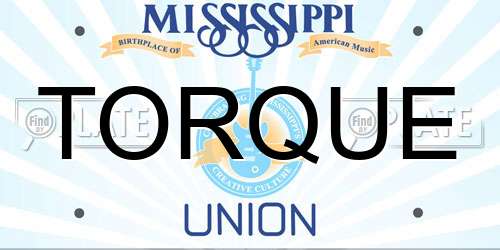 TORQUE Mississippi License Plate