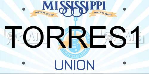 TORRES1 Mississippi License Plate