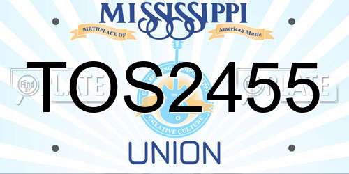 TOS2455 Mississippi License Plate