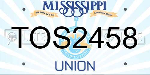 TOS2458 Mississippi License Plate