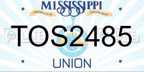 TOS2485 Mississippi License Plate