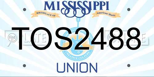 TOS2488 Mississippi License Plate