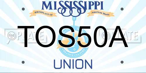 TOS50A Mississippi License Plate