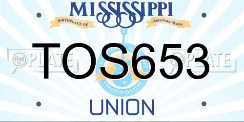 TOS653 Mississippi License Plate