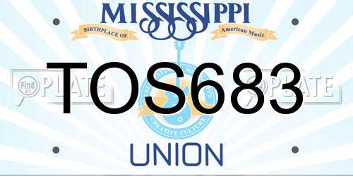 TOS683 Mississippi License Plate