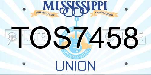 TOS7458 Mississippi License Plate