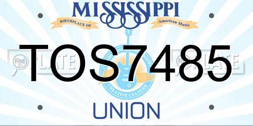 TOS7485 Mississippi License Plate