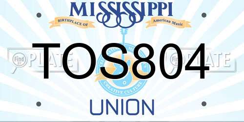 TOS804 Mississippi License Plate