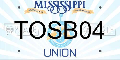 TOSB04 Mississippi License Plate