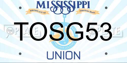 TOSG53 Mississippi License Plate