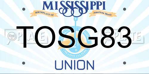 TOSG83 Mississippi License Plate