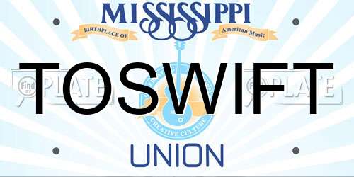 TOSWIFT Mississippi License Plate