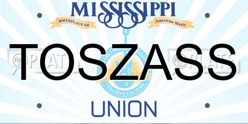 TOSZASS Mississippi License Plate