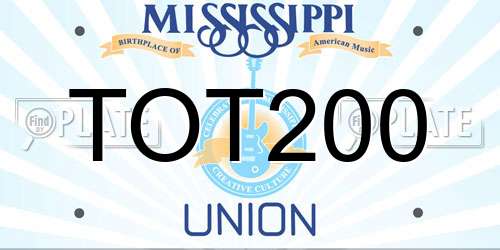 TOT200 Mississippi License Plate