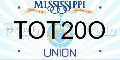 TOT20O Mississippi License Plate