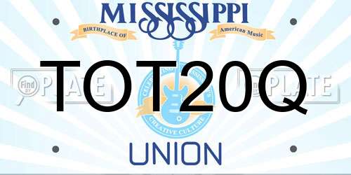 TOT20Q Mississippi License Plate