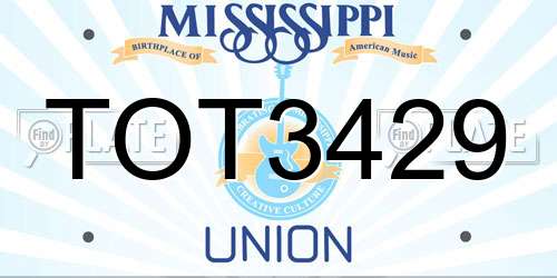 TOT3429 Mississippi License Plate