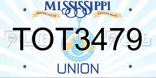 TOT3479 Mississippi License Plate