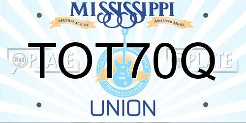 TOT70Q Mississippi License Plate