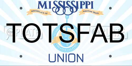 TOTSFAB Mississippi License Plate