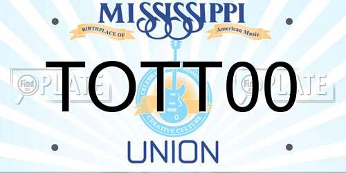 TOTT00 Mississippi License Plate