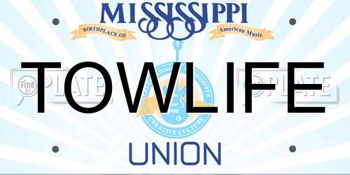 TOWLIFE Mississippi License Plate