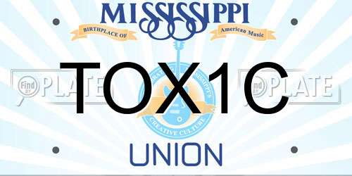 TOX1C Mississippi License Plate