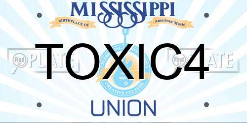 TOXIC4 Mississippi License Plate