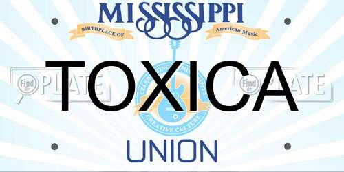 TOXICA Mississippi License Plate